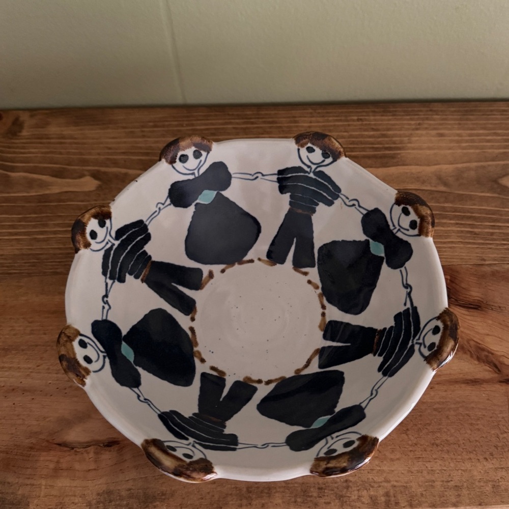 Vintage Hand Painted Friendship Pottery Bowl